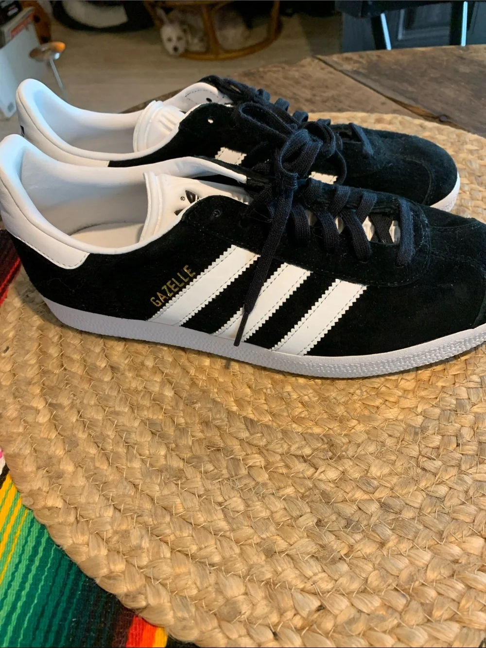 New adidas Black & White Suede Gazelle Trainers